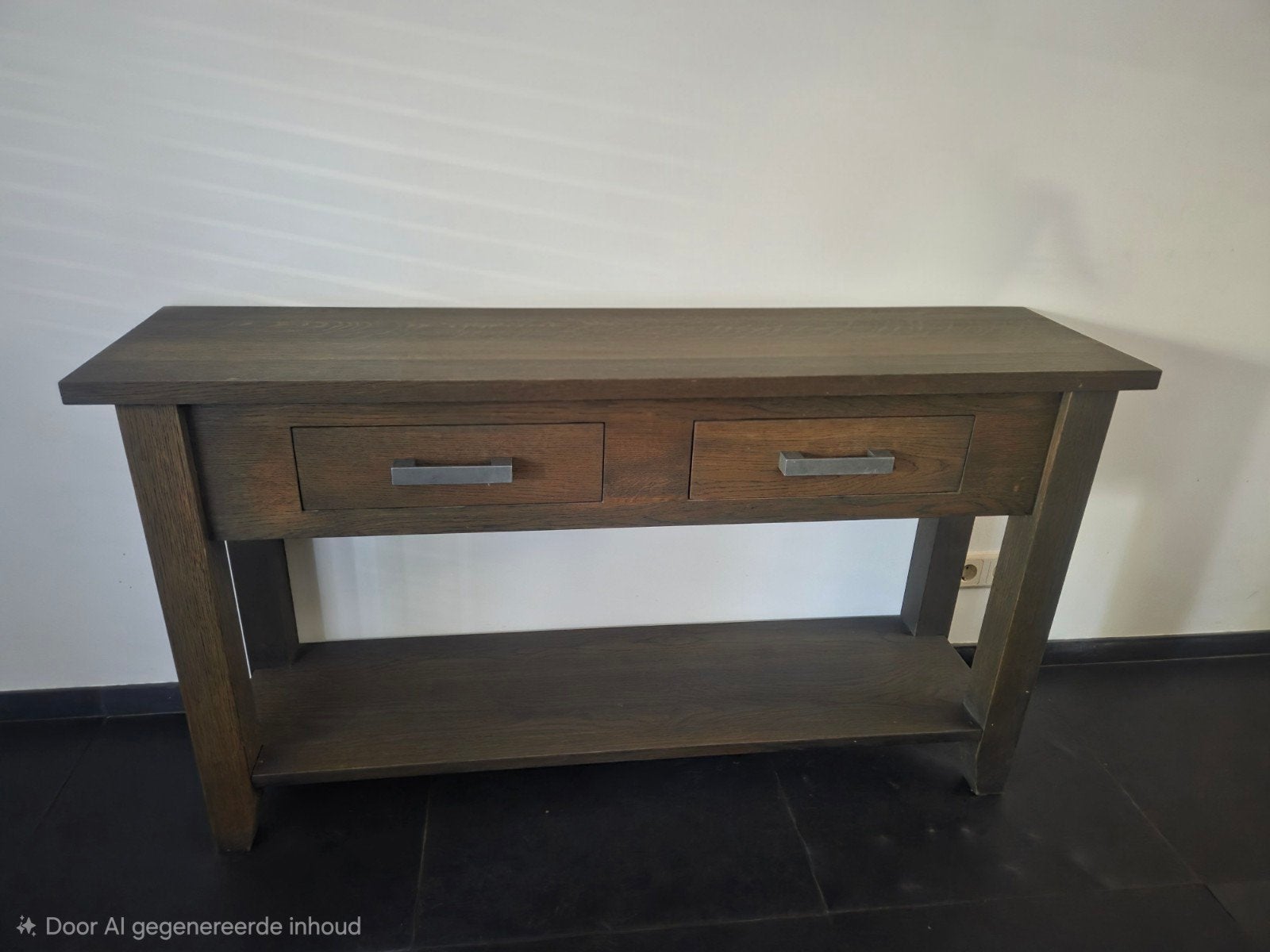 eiken sidetable met lades en opbergplank, Gebruikt, 100 tot 150 cm, Klassiek, Ophalen of Verzenden