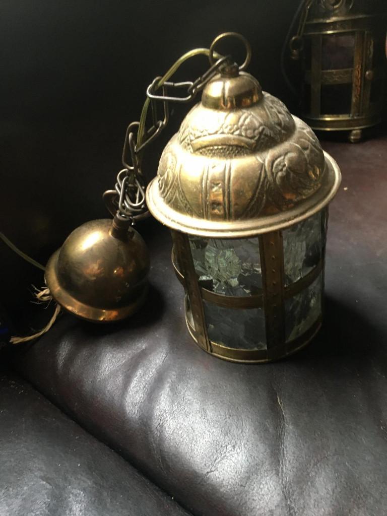 3 koperen ganglampen ., Ophalen