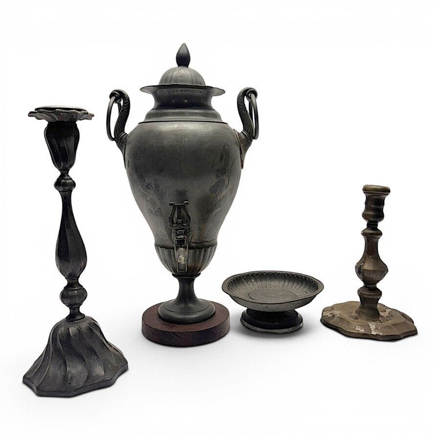 Lot antiek tin (4x), Antiek en Kunst, Antiek | Tin, Ophalen of Verzenden