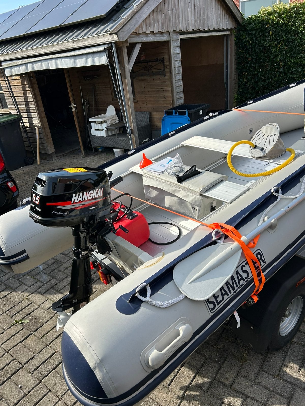 Roeberboot 6.5 peka 4takt, Watersport en Boten, Aluminium, Inclusief motor, Zo goed als nieuw, Ophalen