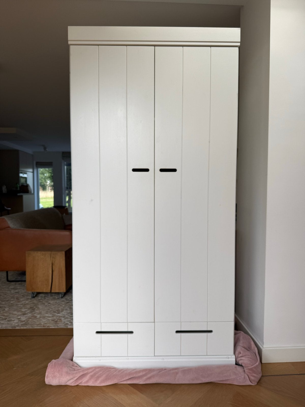 Degelijke witte kast met veel opbergruimte (195x94x55cm), Ophalen, Gebruikt, 50 tot 100 cm, Met lade(s)