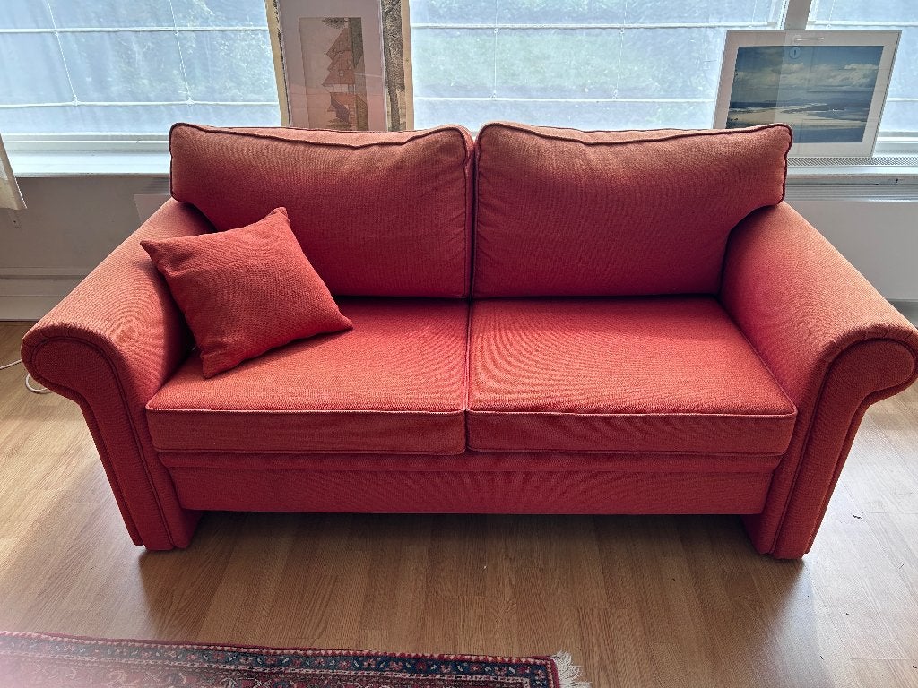 Gezellig oranje bankje, Ophalen, Gebruikt, 150 tot 200 cm, Tweepersoons
