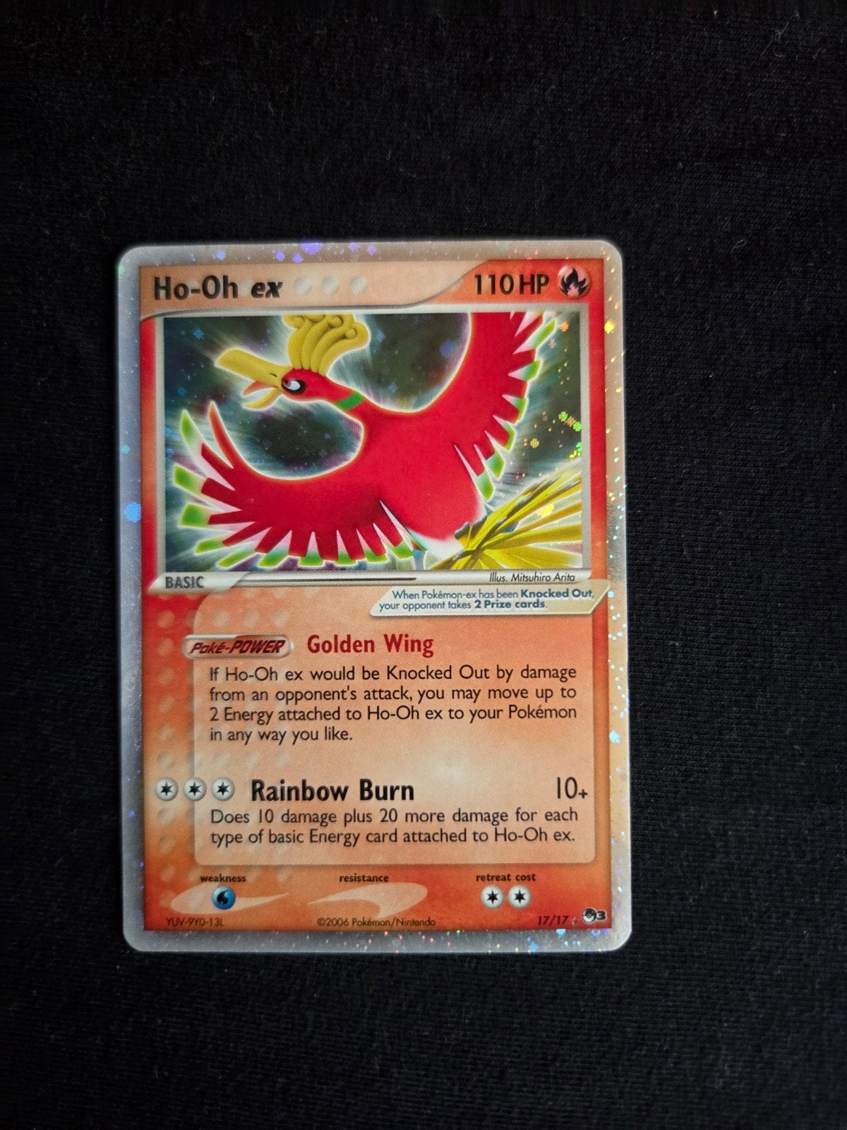 Ho-Oh ex Pokémon kaart (110 HP) 2006, Hobby en Vrije tijd, Ophalen of Verzenden, Gebruikt, Losse kaart, Foil