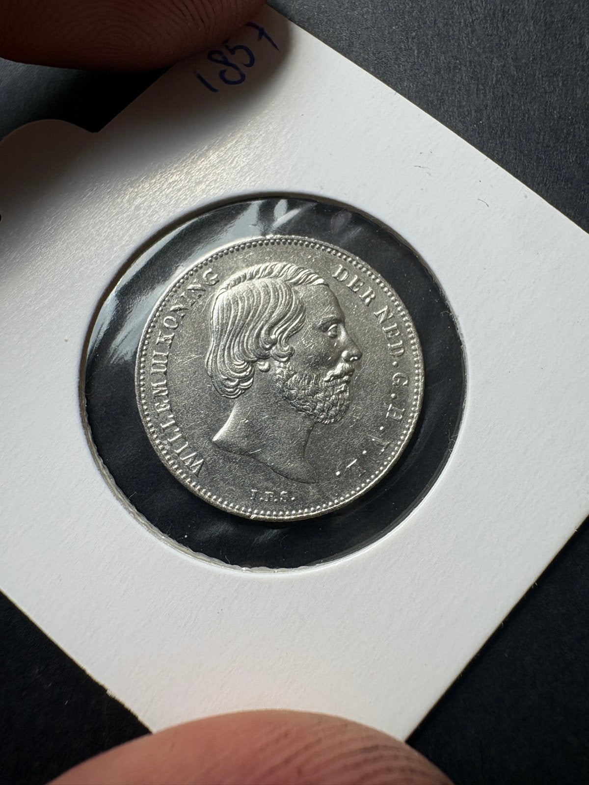 Prachtige ½ gulden Koning Willem III 1857, ½ gulden, Koning Willem III, Zilver, Ophalen of Verzenden