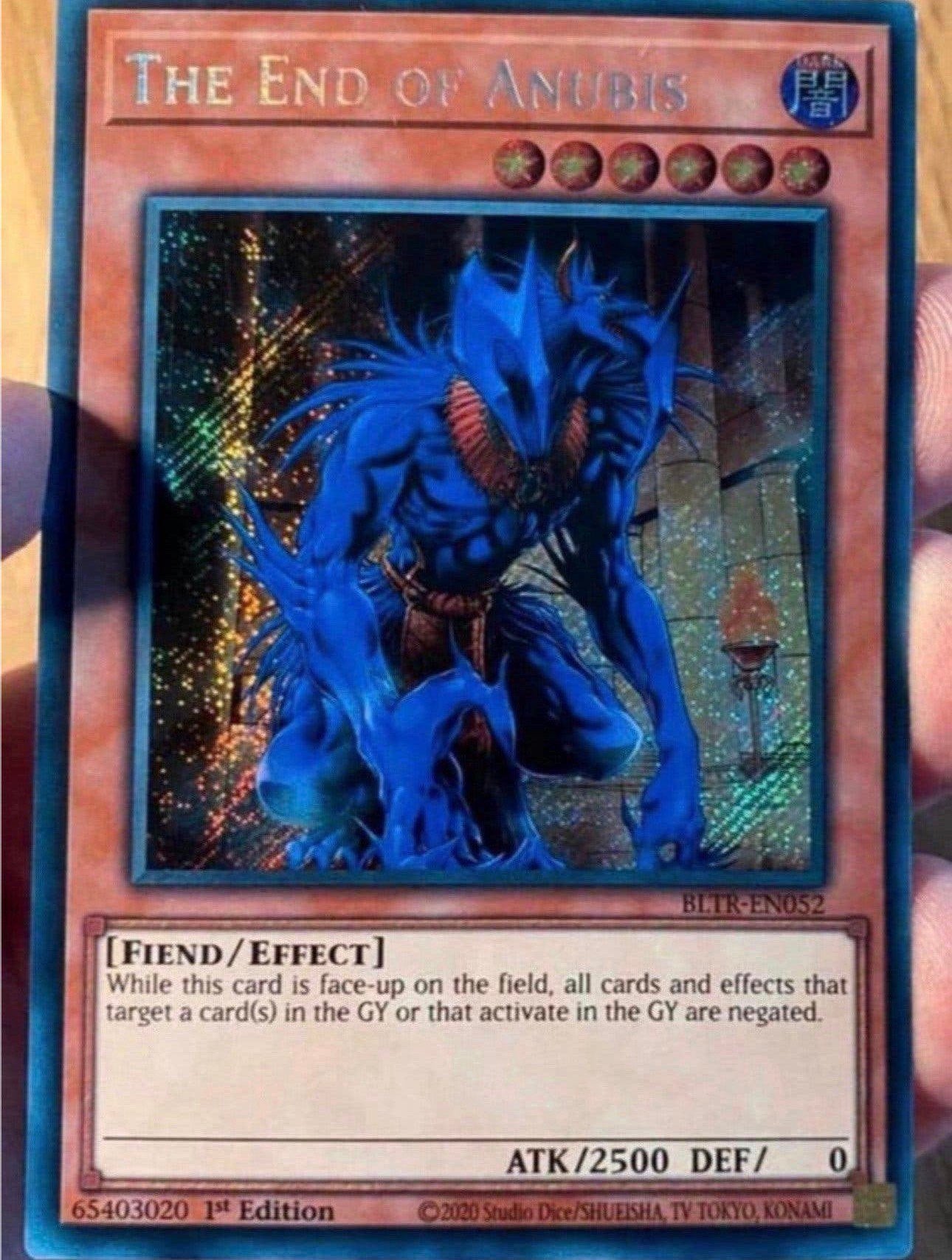 Yu-Gi-Oh! The End of Anubis BLTR 1st Edition !, Ophalen of Verzenden, Zo goed als nieuw, Losse kaart, Foil