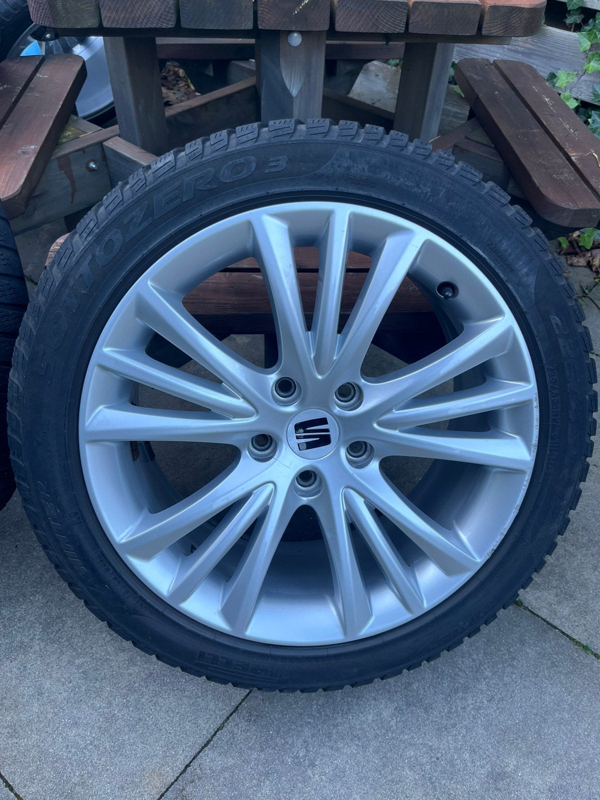 17inch originele Seat velgen met winterbanden, Ophalen, Gebruikt, Velg(en), 17 inch