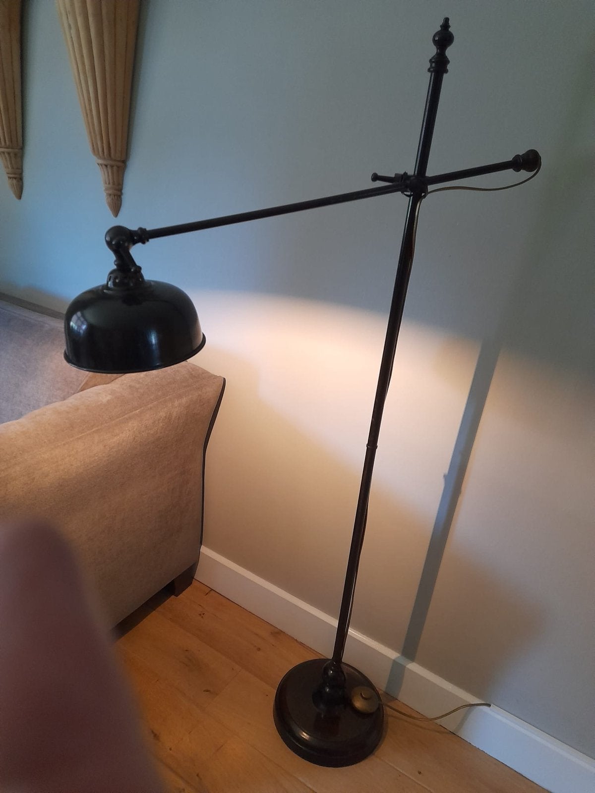 Zwarte metalen vloerlamp van Cees Stoer Wonen, Ophalen, Gebruikt, E27 (groot), Metaal