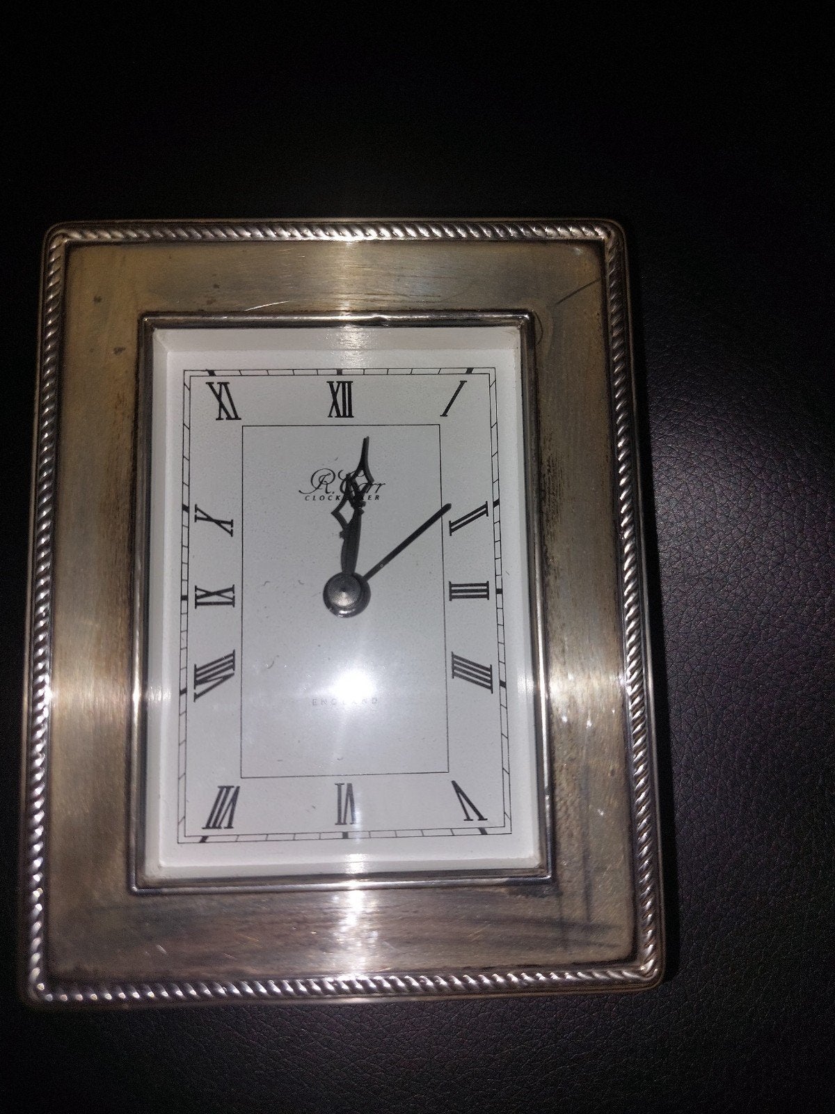 Zilveren Tafelklok R. Carr Sheffield Sterling Zilver, Ophalen of Verzenden