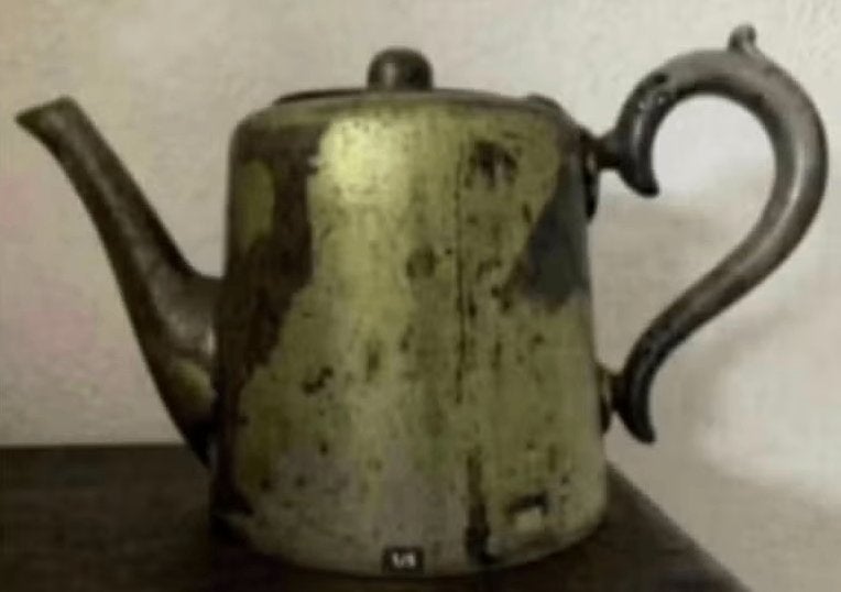 Antiek theekannetje, theepot, pot tin, Sheffield; 12 cm hoo, Antiek en Kunst, Ophalen of Verzenden