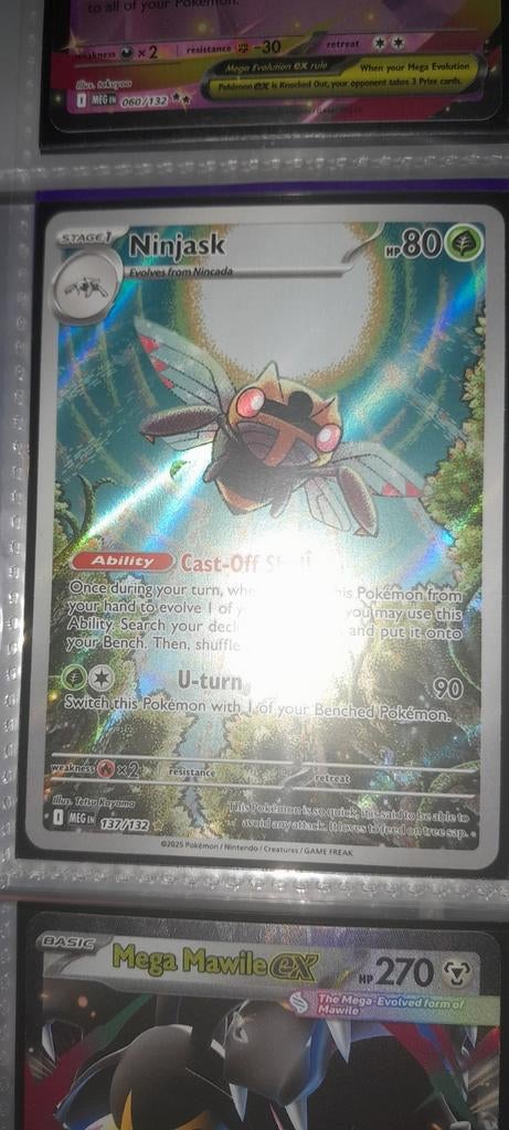 Ninjask Mega Evolutions Pokémon Kaart -, Hobby en Vrije tijd, Verzamelkaartspellen | Pokémon, Zo goed als nieuw, Losse kaart, Foil