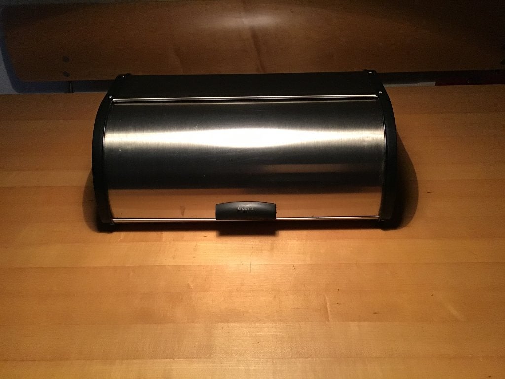 Brabantia broodtrommel rvs, Zilver, Ophalen of Verzenden, Zo goed als nieuw, Metaal