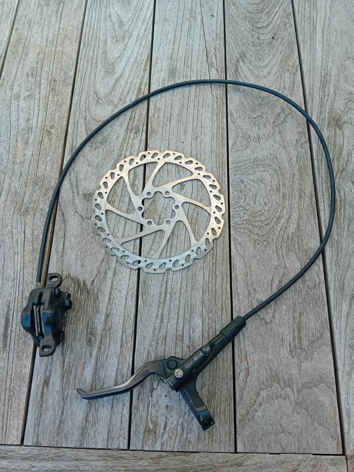 Shimano voorrem met remschijf, Remmen, Gebruikt, Elektrische fiets, Ophalen of Verzenden
