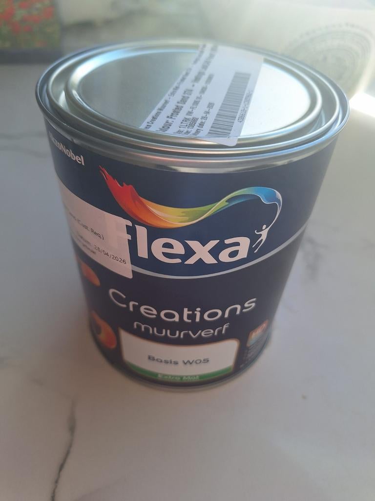 Flexa Creations Muurverf Frosted Sand 1L - Ongebruikt, Beige, Nieuw, Ophalen of Verzenden, Verf