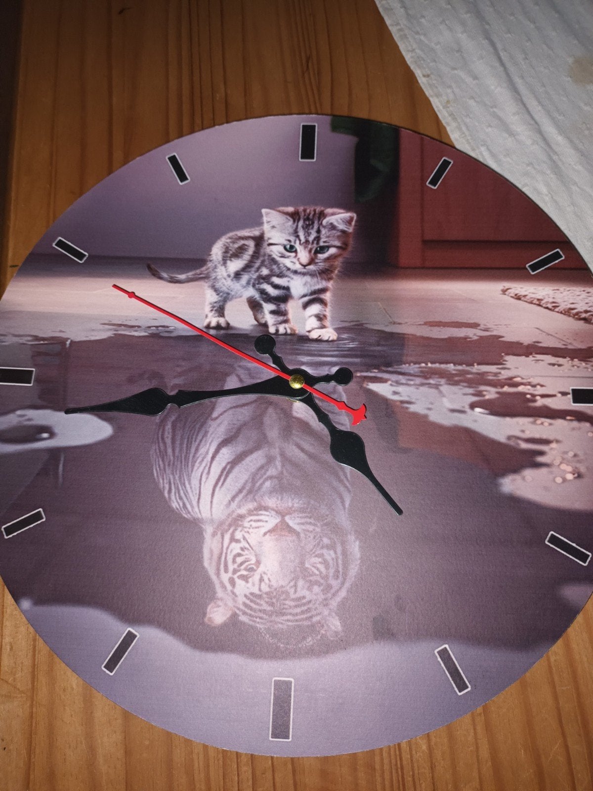 Wandklok met Tijger en Kattenprint, Ophalen, Analoog, Modern, Overige merken