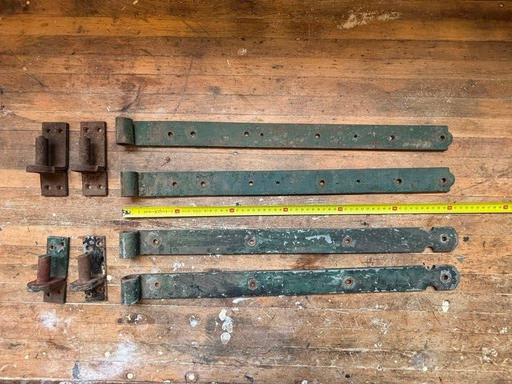 Set van 4 oude scharnieren met duimen, Ophalen, Gebruikt, IJzer, Scharnier