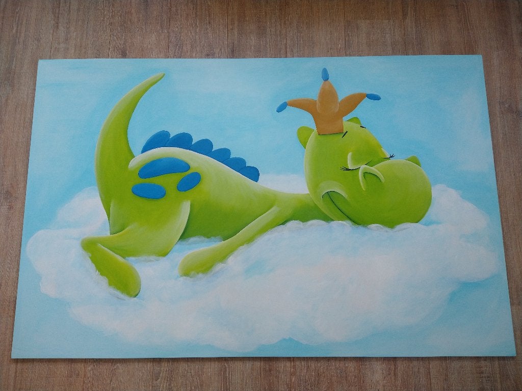 Dirk Draakje schilderij, Ophalen, Gebruikt, Handgemaakt, Wanddecoratie