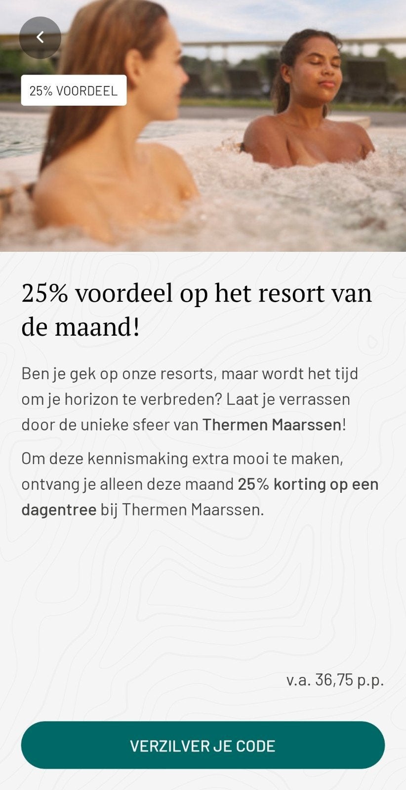 25% korting Thermen Maarssen, Tickets en Kaartjes, Drie personen of meer, Kortingsbon, Spa of Sauna