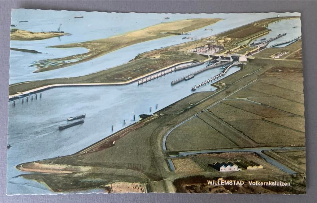 Willemstad, Volkeraksluizen - bromo-color, Ophalen of Verzenden, 1960 tot 1980, Ongelopen, Noord-Brabant