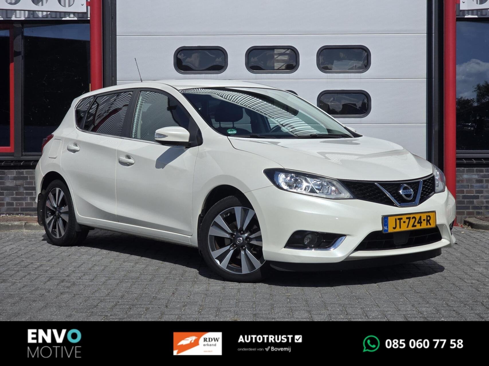 Nissan Pulsar 1.2 DIG-T Tekna Automaat Navi/360 cam/Trekhaak, Auto's, Gebruikt, 4 cilinders, Met garantie (alle), 116 pk