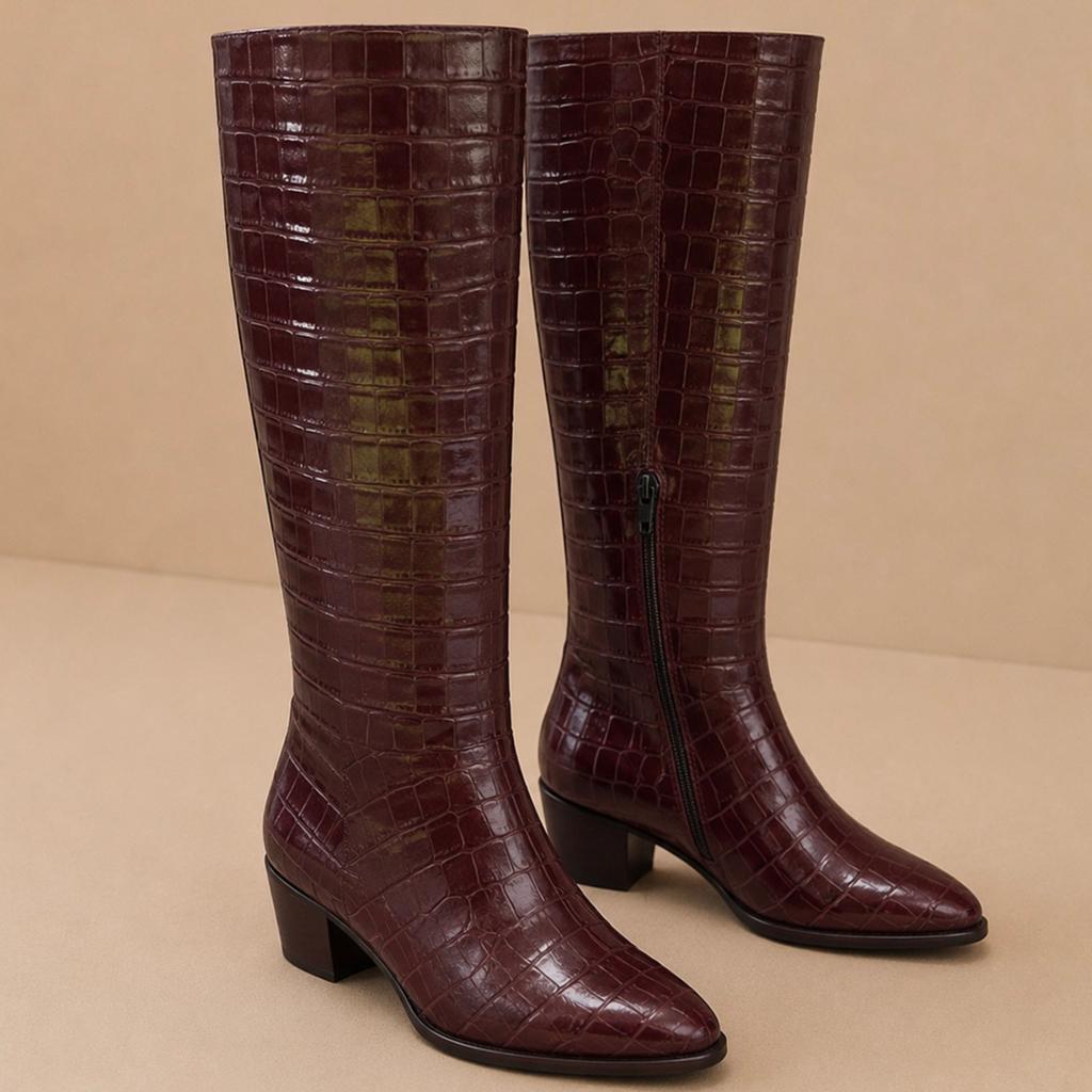 LavoraZione croco laarzen, Kleding | Dames, Schoenen, Zo goed als nieuw, Hoge laarzen, Bruin, Ophalen of Verzenden