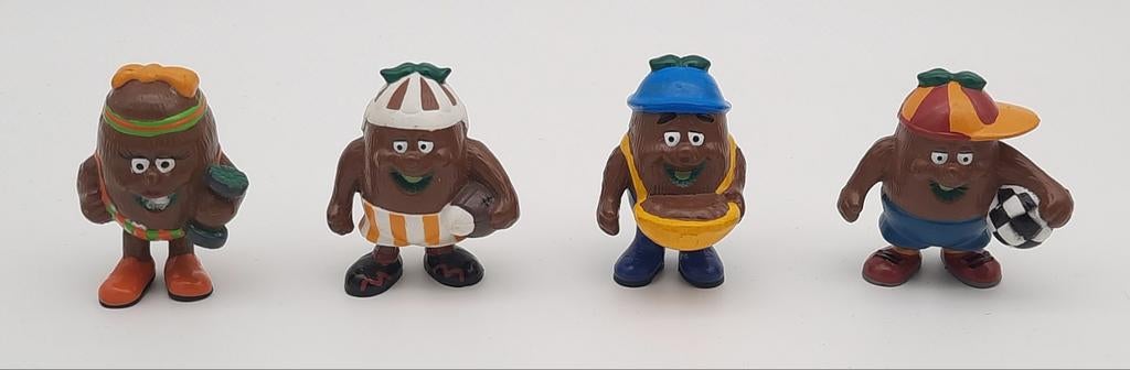 Vintage 4 verschillende Kiwi Kids Folk pvc figuren uit 1991, Ophalen of Verzenden, Zo goed als nieuw