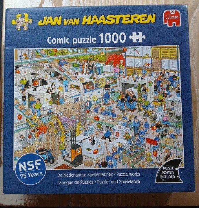 Jan van Haasteren De Nederlandse Spellen Fabriek 1000 st, Ophalen, 500 t/m 1500 stukjes, Zo goed als nieuw