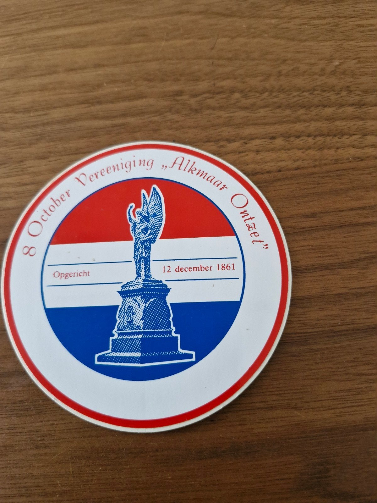 11190 Vintage sticker "Alkmaar Ontzet" 1861, Ophalen of Verzenden, Gebruikt