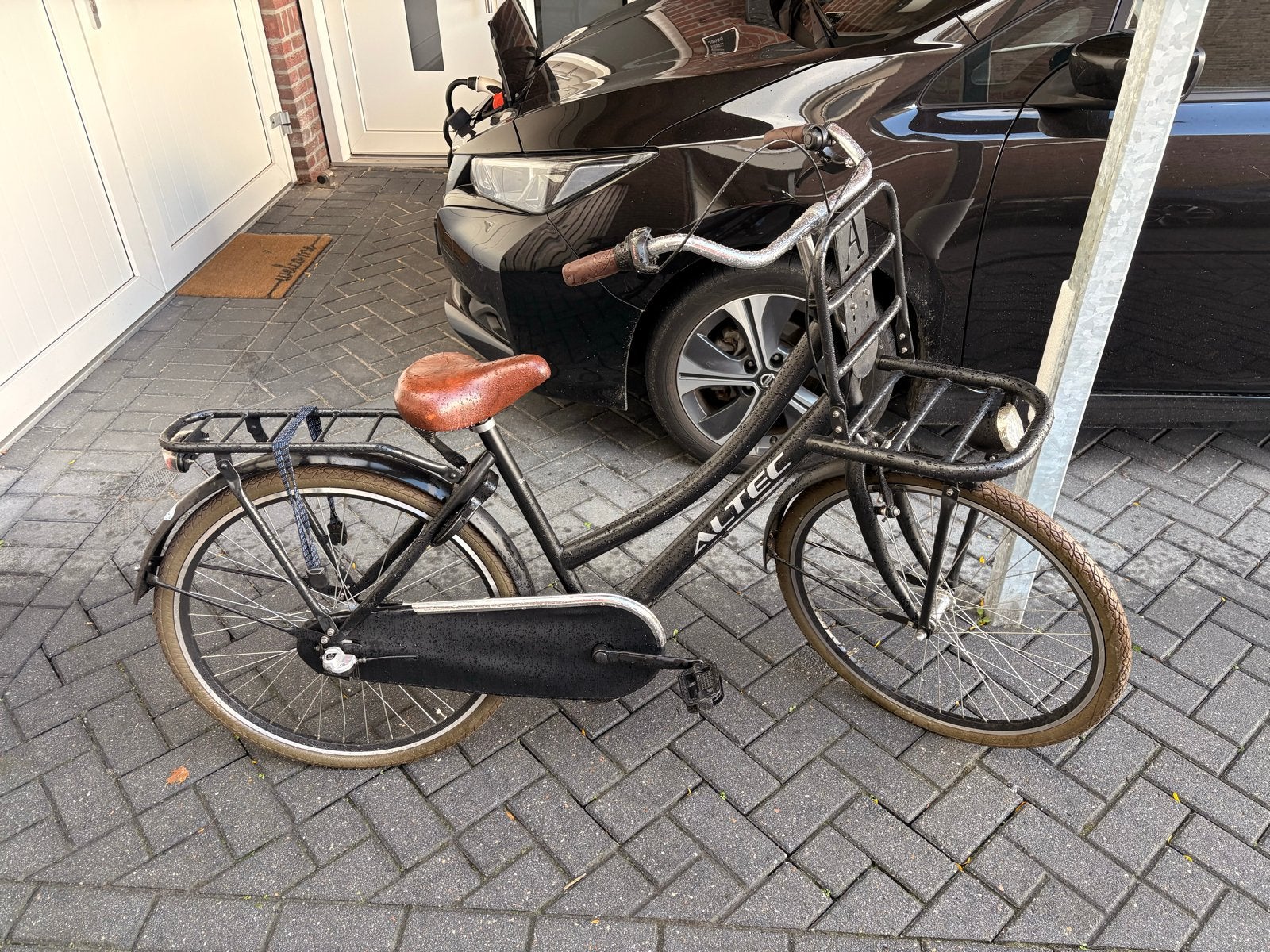 Altec Transportfiets Dames - Zwart met bruin zadel, Terugtraprem, Gebruikt, Versnellingen, Ophalen