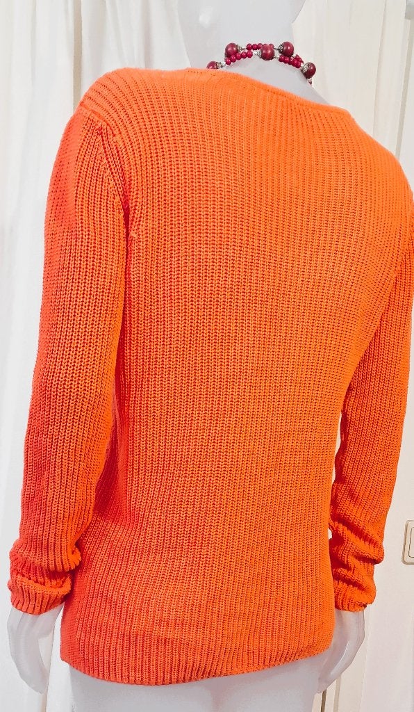 FREE/QUENT 🍂rib gebreide katoenen trui mt S, Freequent, Verzenden, Oranje, Zo goed als nieuw