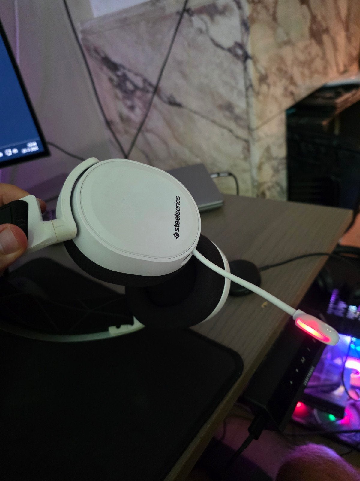 SteelSeries Arctis 7P+ Wireless Gaming Headset Wit, Gebruikt, Verzenden, Gaming headset, Steelseries