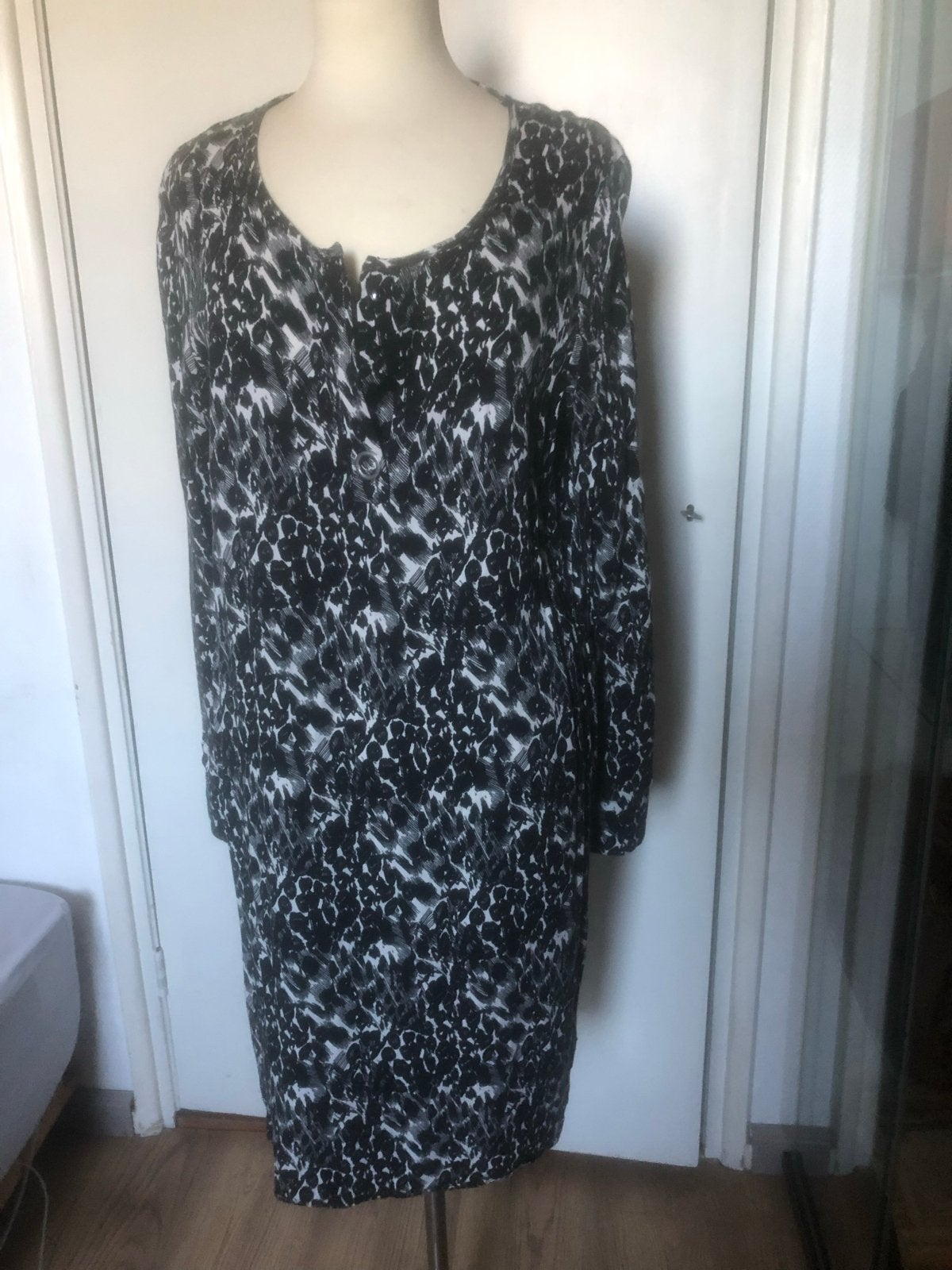 DIDI Zwart-wit jurk met dierenprint, maat 38, Kleding | Dames, Maat 38/40 (M), Meerkleurig, Ophalen of Verzenden, Zo goed als nieuw