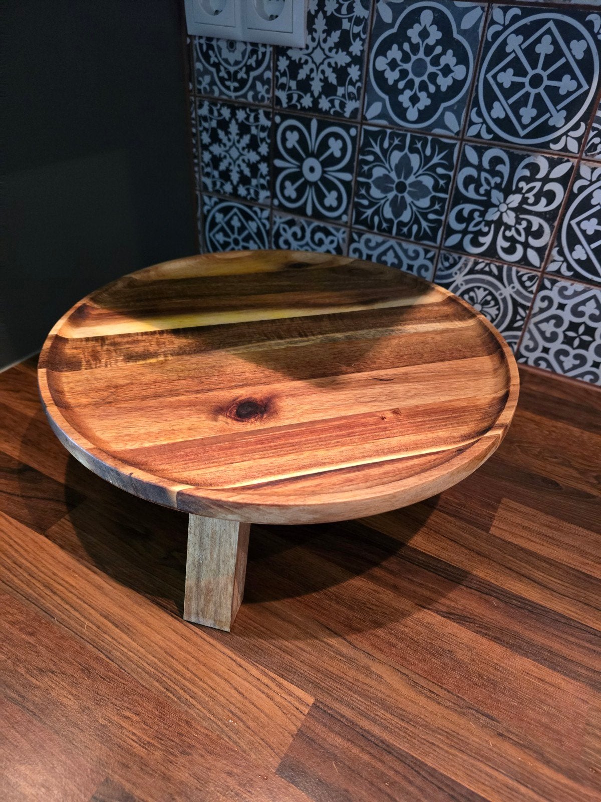 IKEA Serveerstandaard / Taartplateau - Acaciahout - 35cm, Ophalen