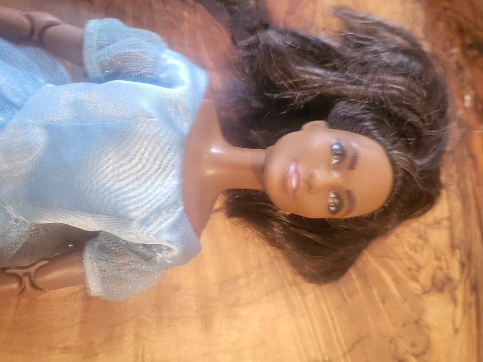 Barbie pop in blauwe jurk, Ophalen of Verzenden, Gebruikt, Barbie