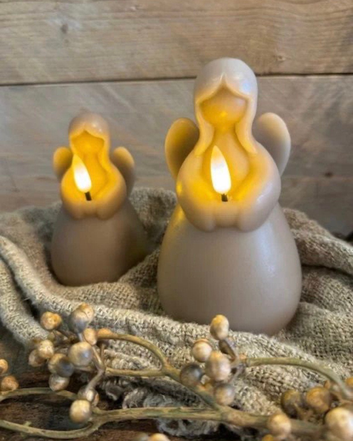 Led kaars engel Taupe, -, -, Nieuw, Ophalen of Verzenden