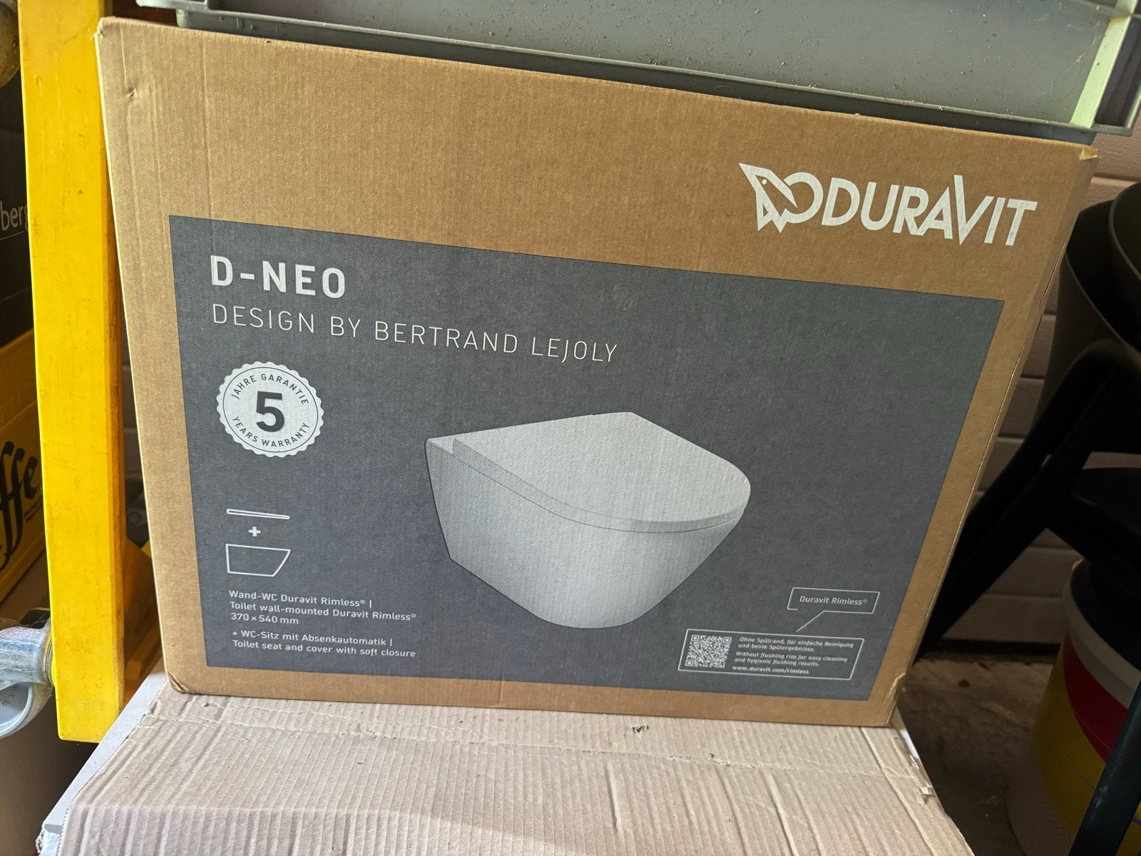 Duravit D-Neo Hangend Toilet met SoftClose Wc Bril, Rimless, Ophalen, Nieuw, Toilet