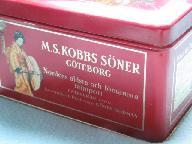 Antiek Zweeds theeblik Geisha te van Kobbs Söner Göteborg, Ophalen of Verzenden