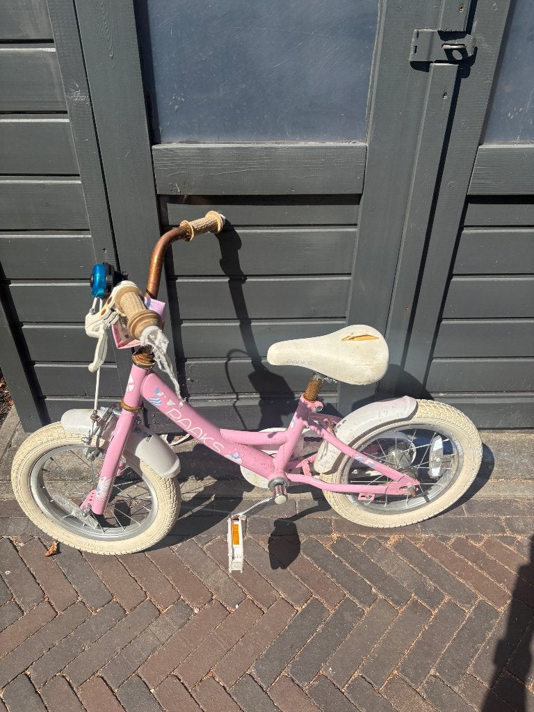 Raaks coco 14 inch kinderfiets incl. zijwieltjes (meisje), Ophalen, Terugtraprem, Zijwieltjes, Gebruikt