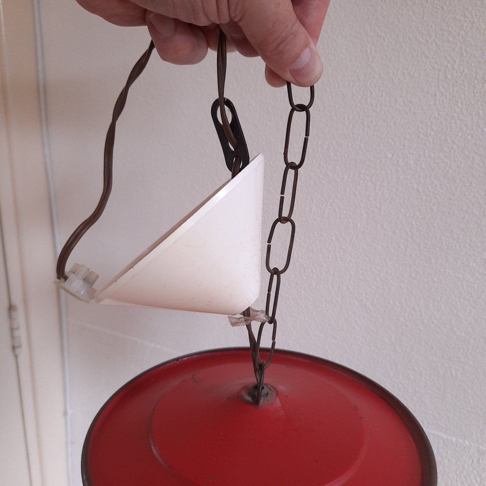Vintage Lamp Glas en Metaal, Verzenden, Glas, Minder dan 50 cm