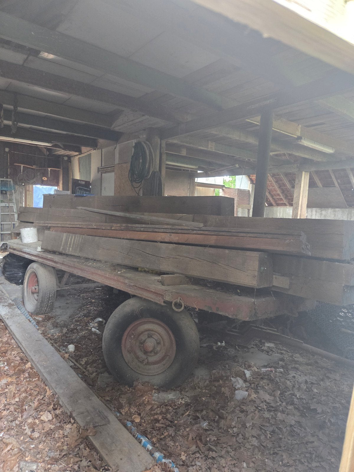 Te koop eiken balken, Doe-het-zelf en Verbouw, Ophalen, Eiken, 50 mm of meer, Balk