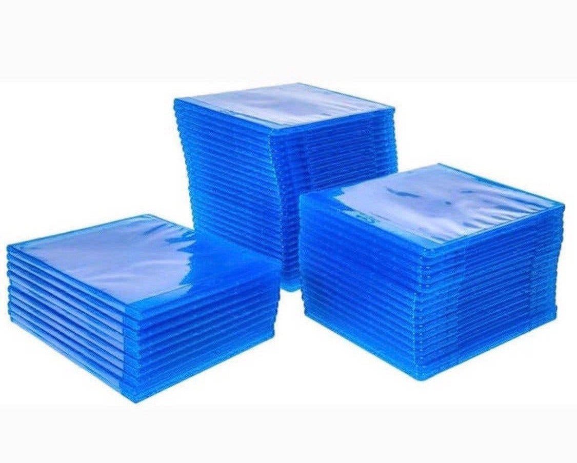Doos blauwe transparante Blu-ray hoesjes - CD/DVD