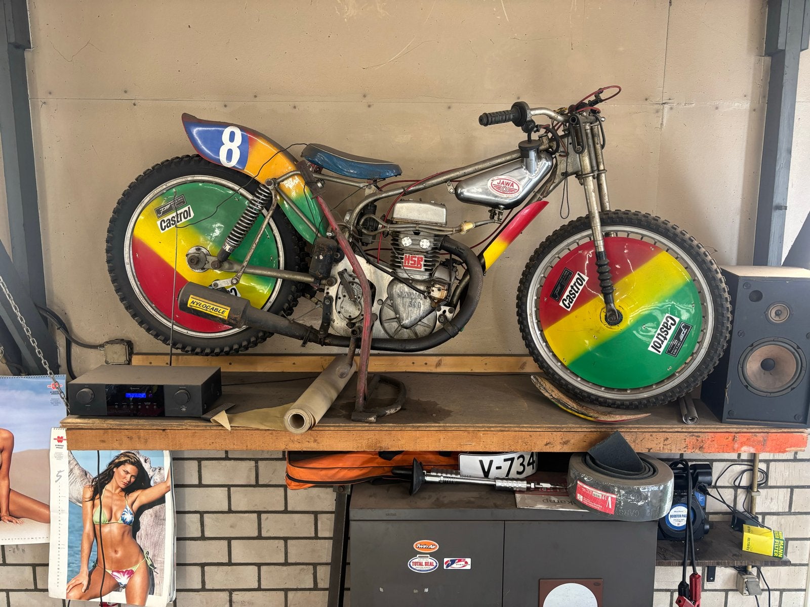 Unieke Rasta team kampen grasbaan motor - Jaren '80 Kampen, Motoren, Gebruikt, Overig, Handgeschakeld, 1 cilinder