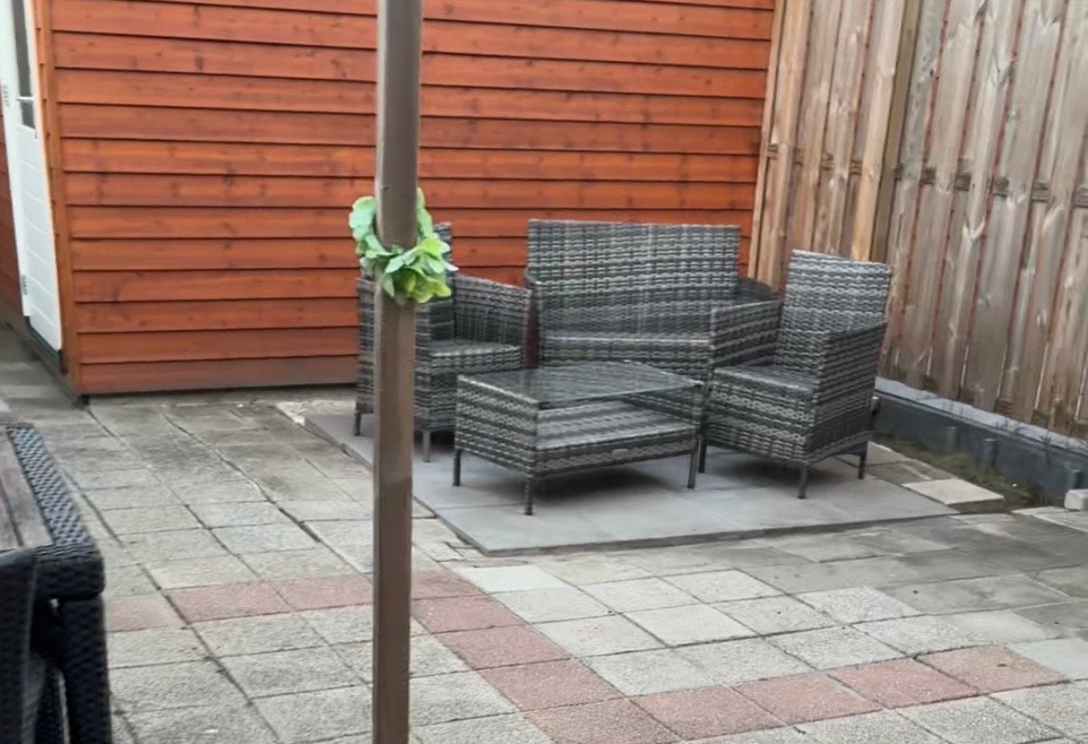 Tectake tuinset 4 persoons met kussens, Tuin en Terras, Ophalen, Zo goed als nieuw, Kunststof