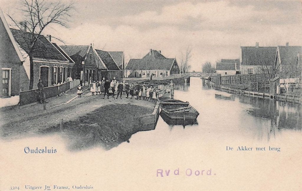 702-374-009 Oudesluis De Akker Met Brug, Verzenden, Voor 1920, Noord-Holland