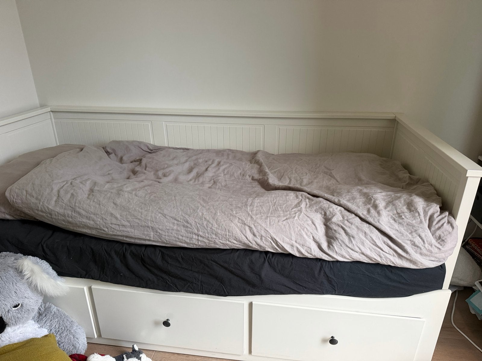 IKEA Hemnes Bed bedframe 80x200 cm met 3 lades, wit, Huis en Inrichting, Ophalen, Overige materialen, Verstelbaar, Eenpersoons