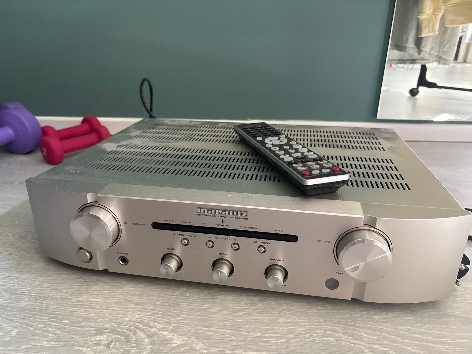 Marantz PM5005 Stereo Versterker met Afstandsbediening, Gebruikt, 60 tot 120 watt, Stereo, Ophalen