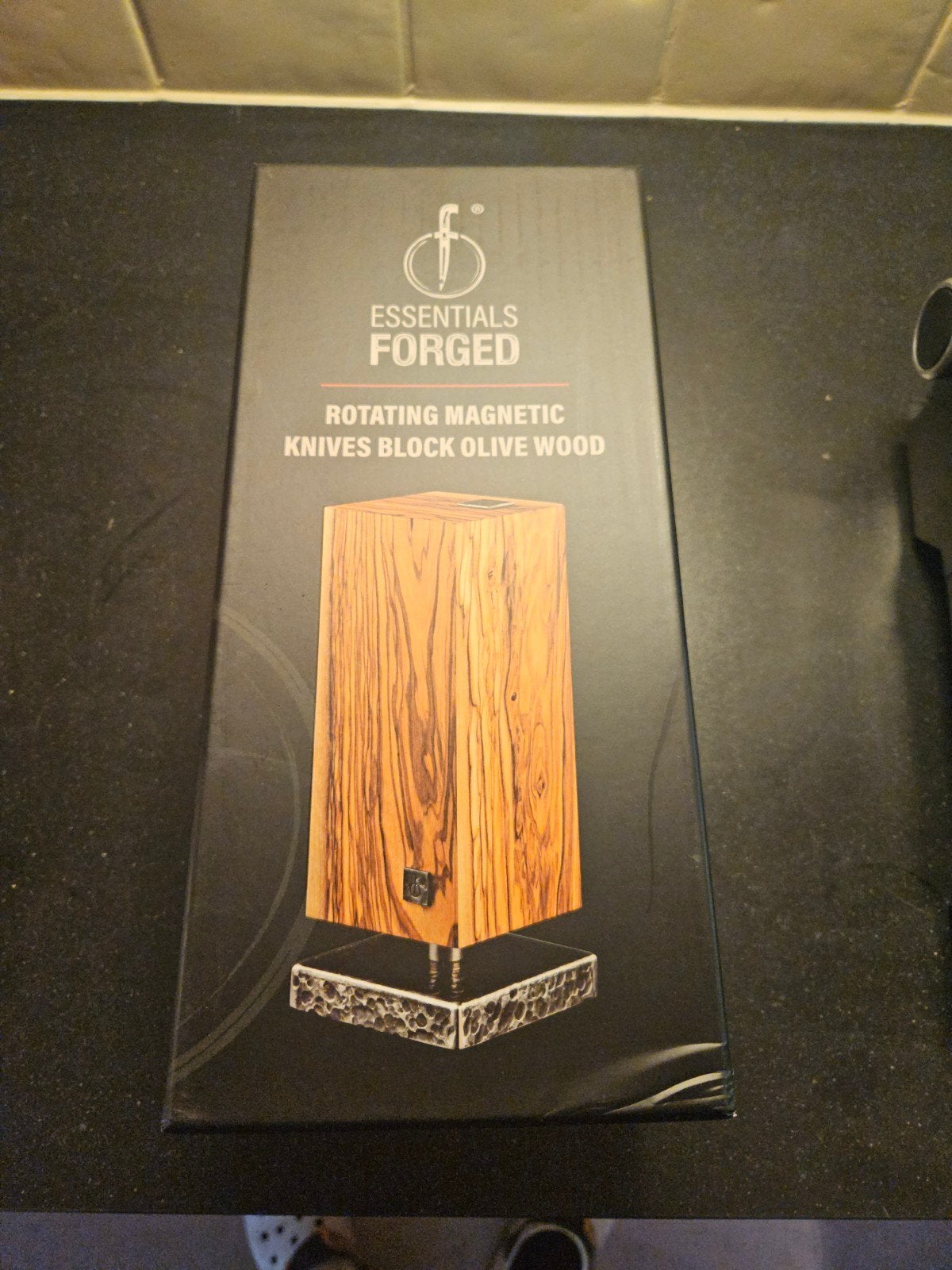 2x Forged Roteerbaar Magnetisch Messenblok Olijfhout, Huis en Inrichting, Keuken | Keukenbenodigdheden, Overige typen, Hout, Nieuw