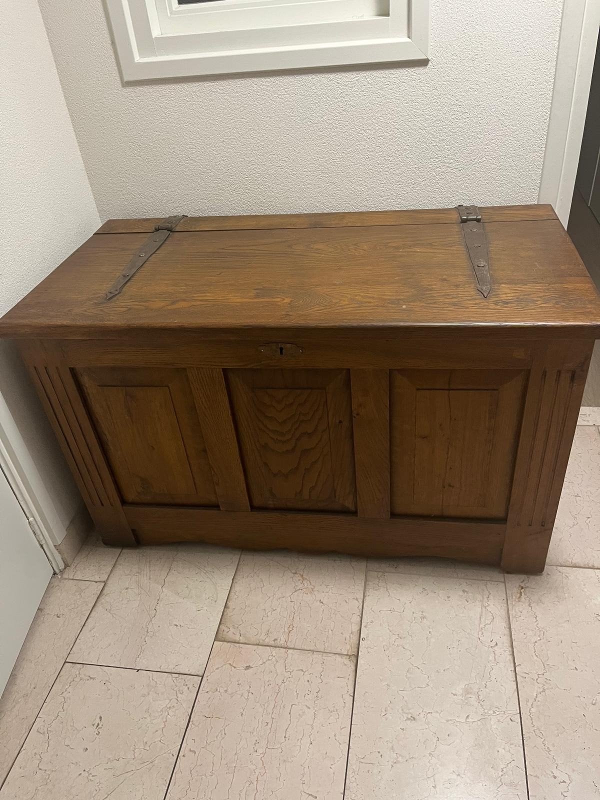 Eiken handgemaakte dekenkist., Ophalen, 100 tot 150 cm