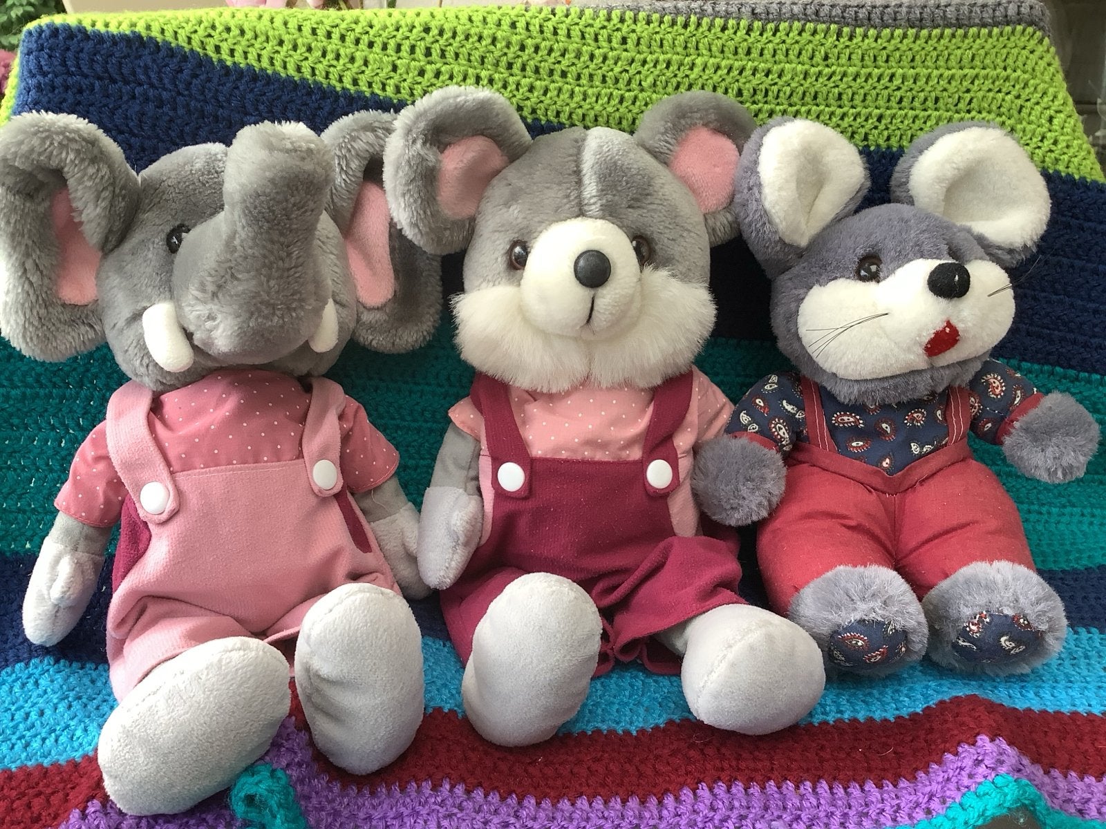 Vintage Knuffels - Olifant, Muis en Koala - Steun KIKA, Gebruikt, Overige typen, Grijs, Ophalen of Verzenden