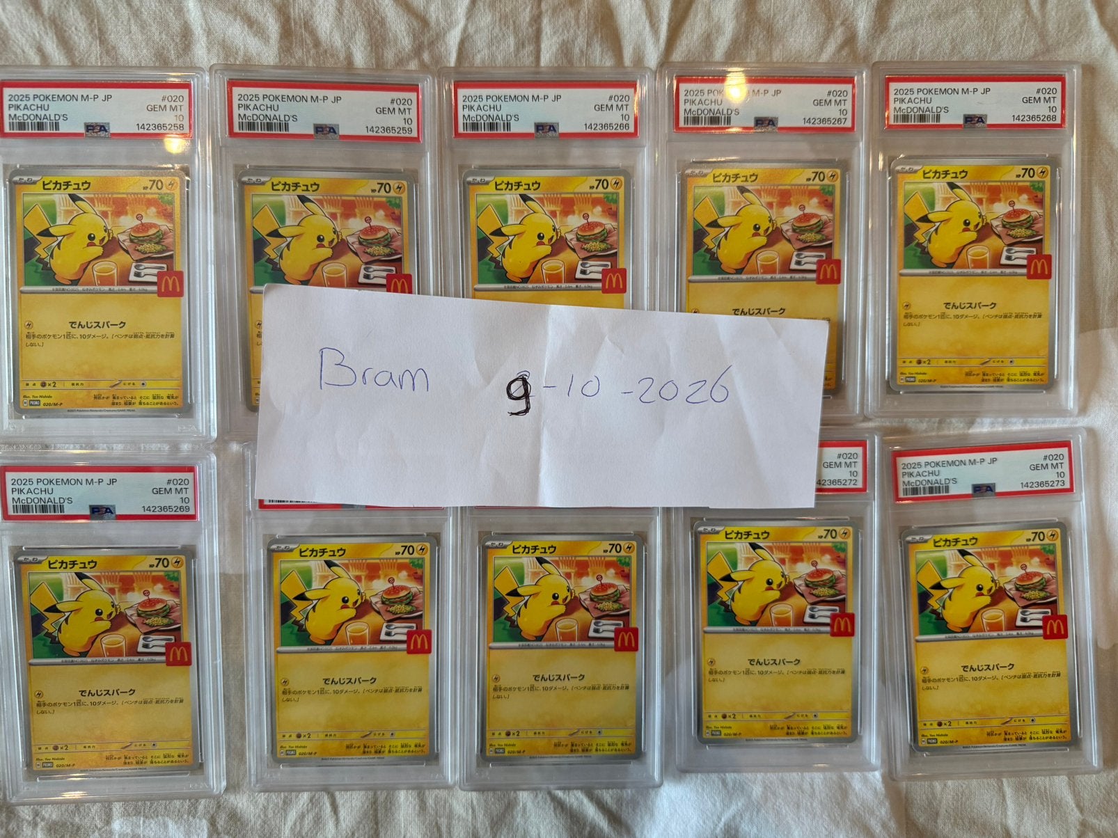 Pikachu #20/M-P Pokemon Japanese Mac PSA 10 (16 STUKS OVER), Hobby en Vrije tijd, Ophalen of Verzenden, Nieuw