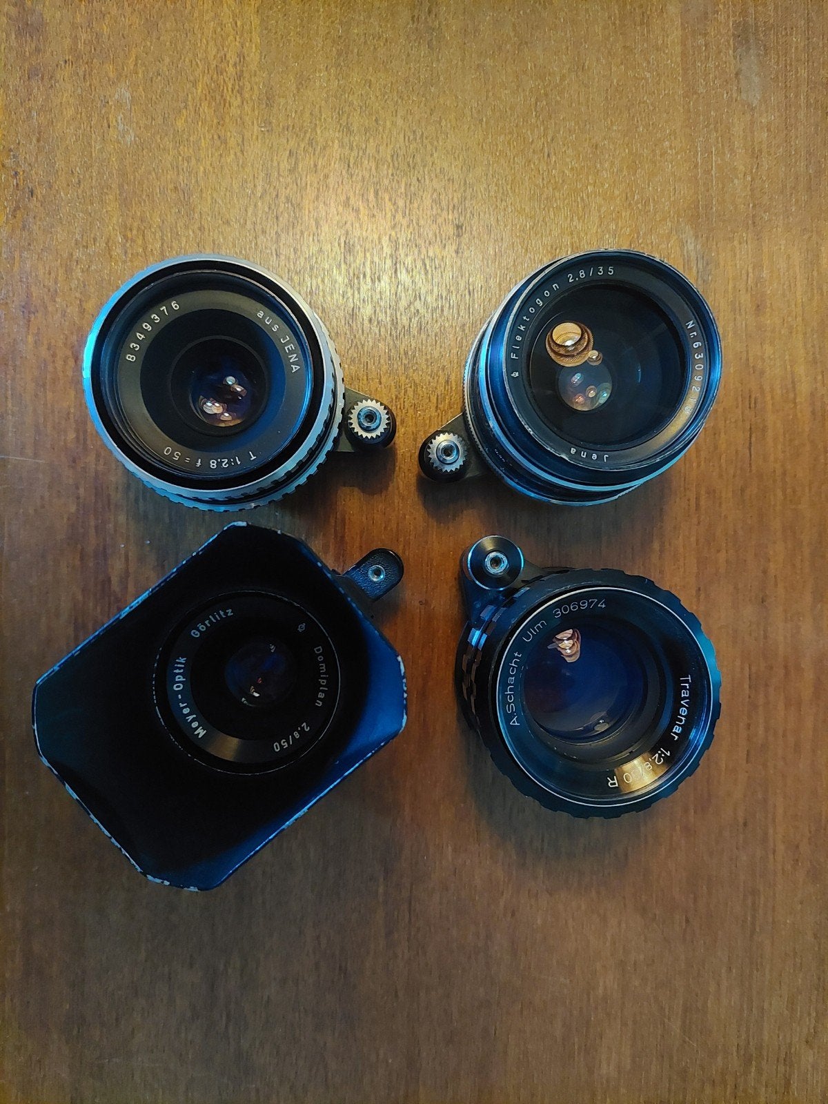 Vintage lens set: Carl Zeiss Jena, Meyer-Optik, A. Schacht, Ophalen of Verzenden, Gebruikt